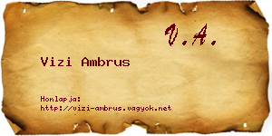 Vizi Ambrus névjegykártya